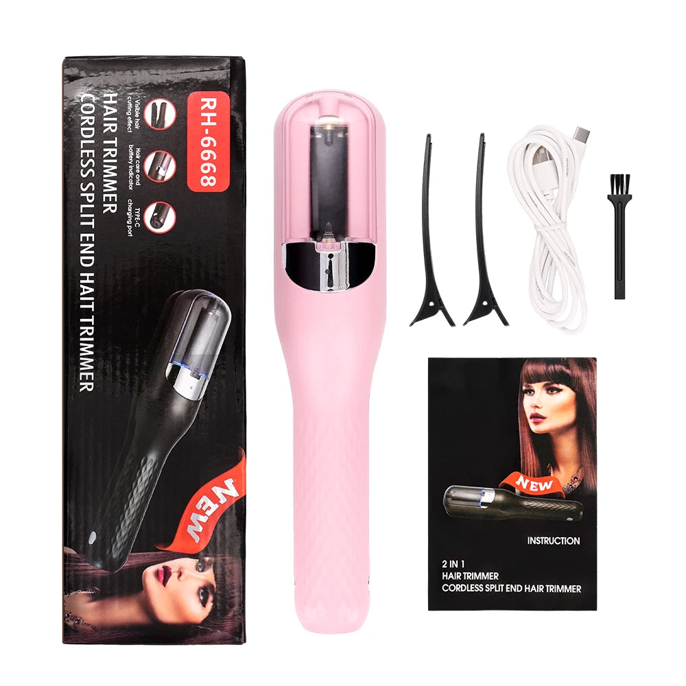 Automatic Split End Hair Trimmer Dry Damaged Hair Remover Cordless Women Hair Cutting Machine Open Ends Hair Cutter Clipper